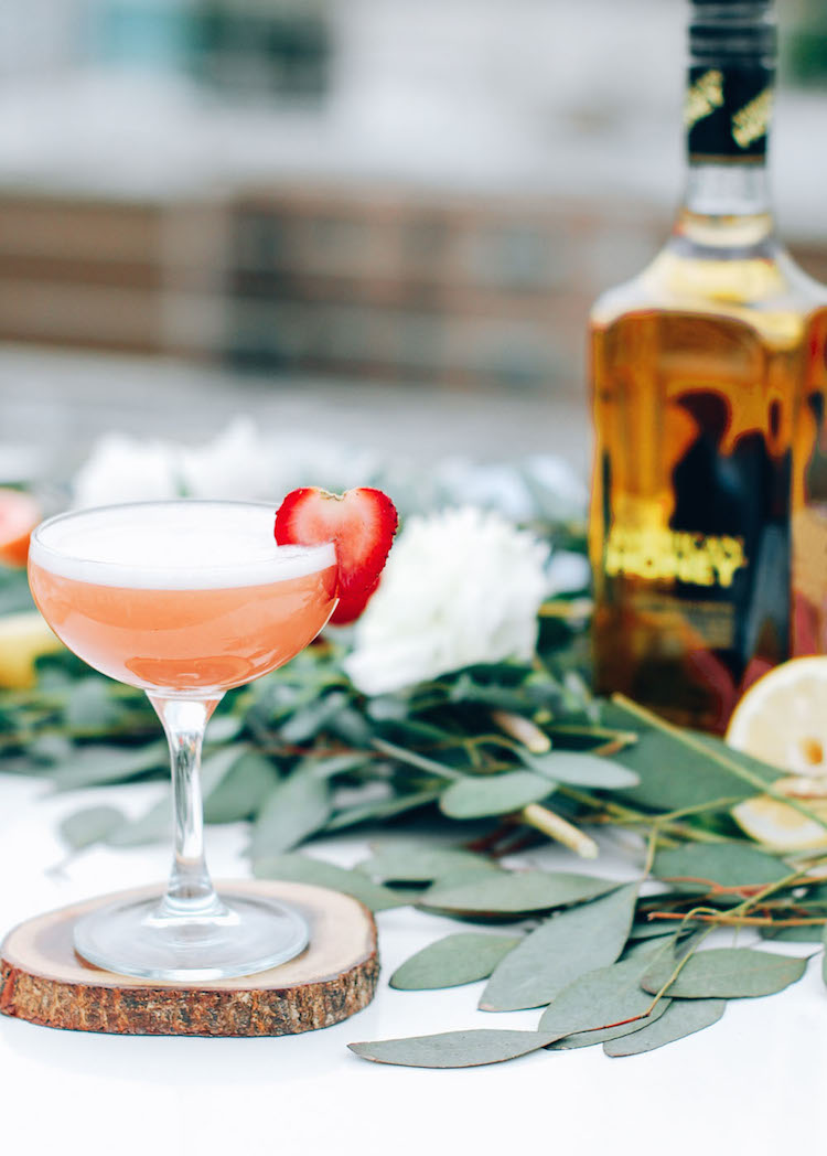 Summer Strawberry flip with American Honey // CraftandCocktails.co 