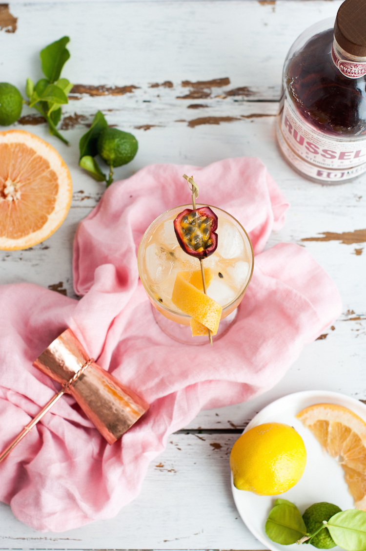 passion fruit bourbon cocktail // Craft & Cocktails for SFGirlByBay