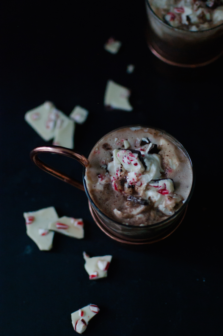 This boozy hot chocolate is made with 3 types of alcohol to pack a punch. I recently heard of green chartreuse hot chocolate, called Green Chaude they serve it in French ski lodges post slopes, and knew I had to try it!