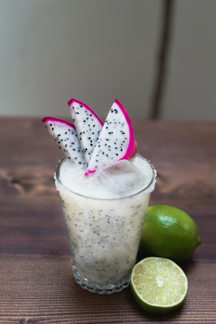 Pineapple Dragon Fruit Margarita // craftandcocktails.co