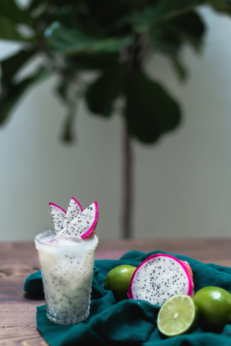 Pineapple Dragon Fruit Margarita // craftandcocktails.co