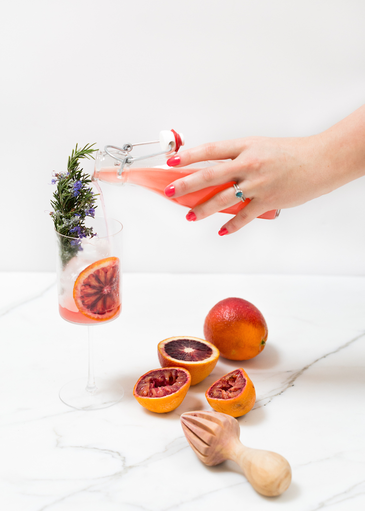 blood orange rosemary gin and tonic // recipe on craftandcocktails.co