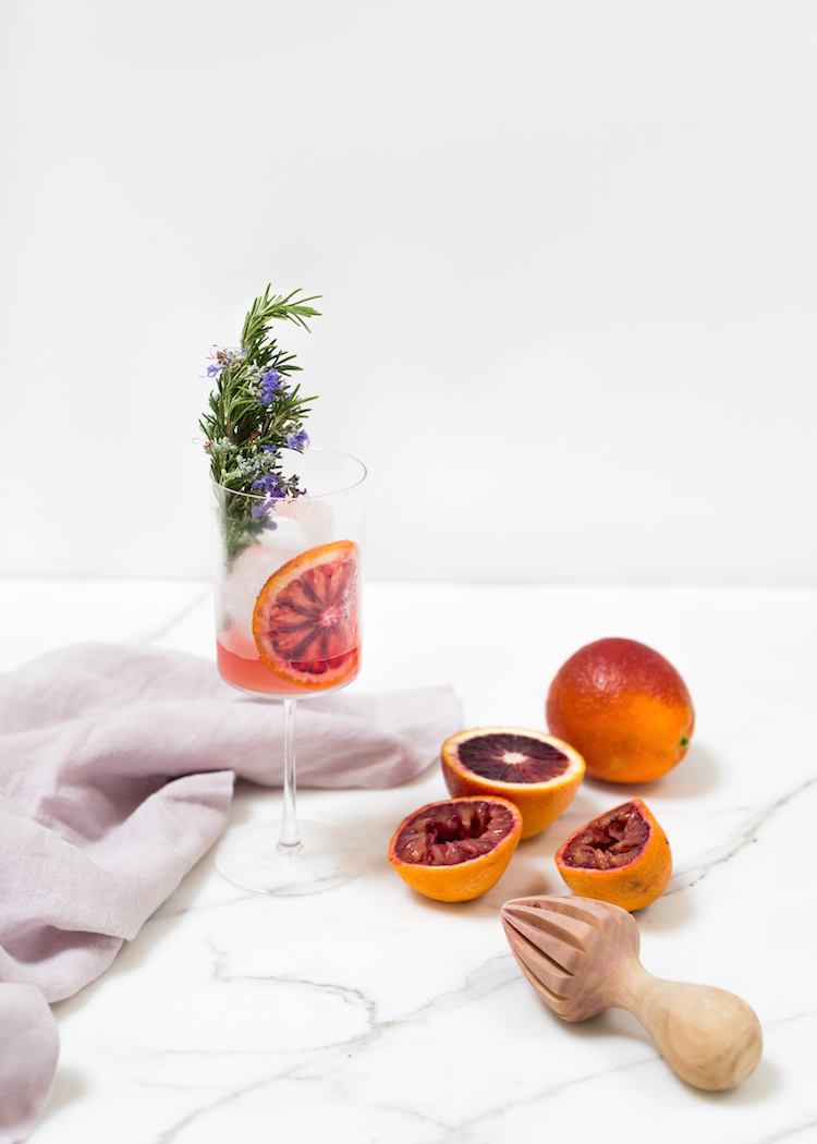 blood orange rosemary gin and tonic // recipe on craftandcocktails.co