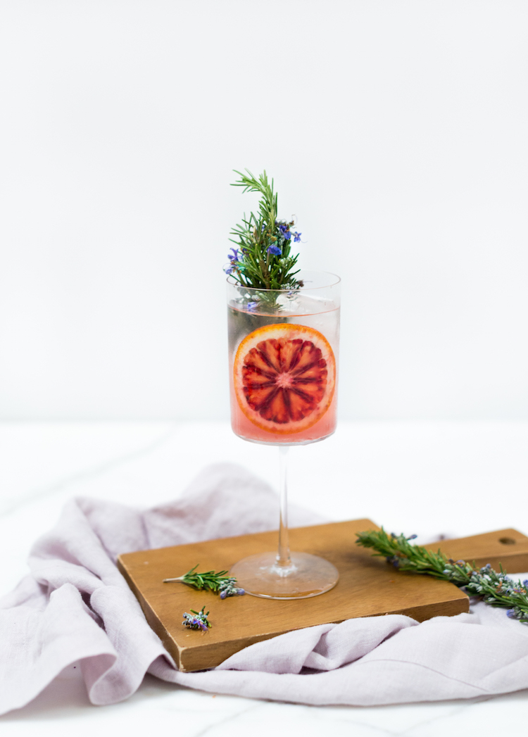 blood orange rosemary gin and tonic // recipe on craftandcocktails.co