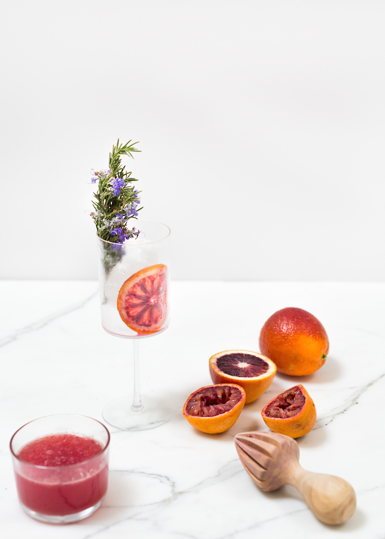 blood orange rosemary gin and tonic // recipe on craftandcocktails.co