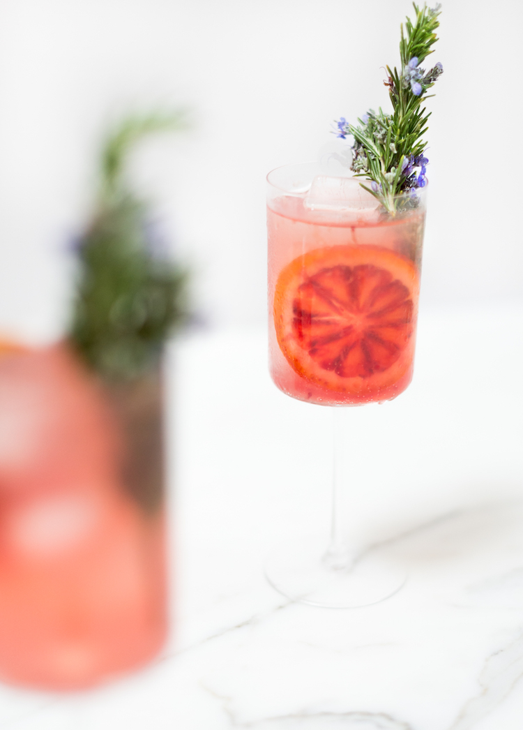 blood orange rosemary gin and tonic // recipe on craftandcocktails.co