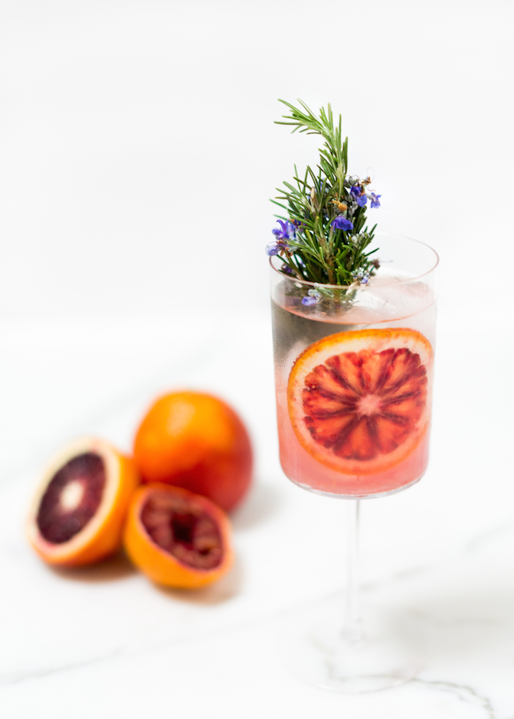 blood orange rosemary gin and tonic // recipe on craftandcocktails.co