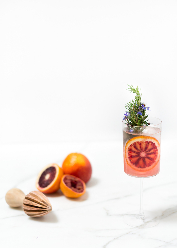 blood orange rosemary gin and tonic recipe // craftandcocktails.co