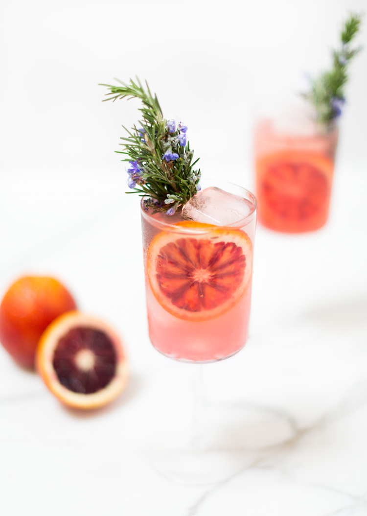 blood orange rosemary gin and tonic // recipe on craftandcocktails.co