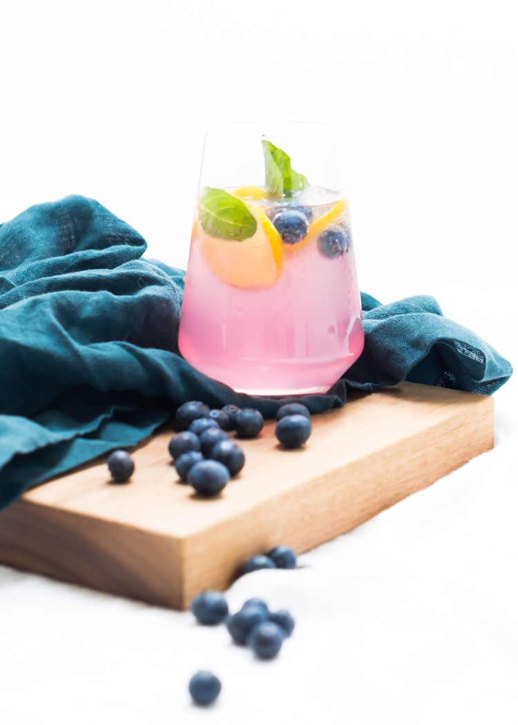 Blueberry Basil Lemon Spanish Gin & Tonics // see the recipe on craftandcocktails.co