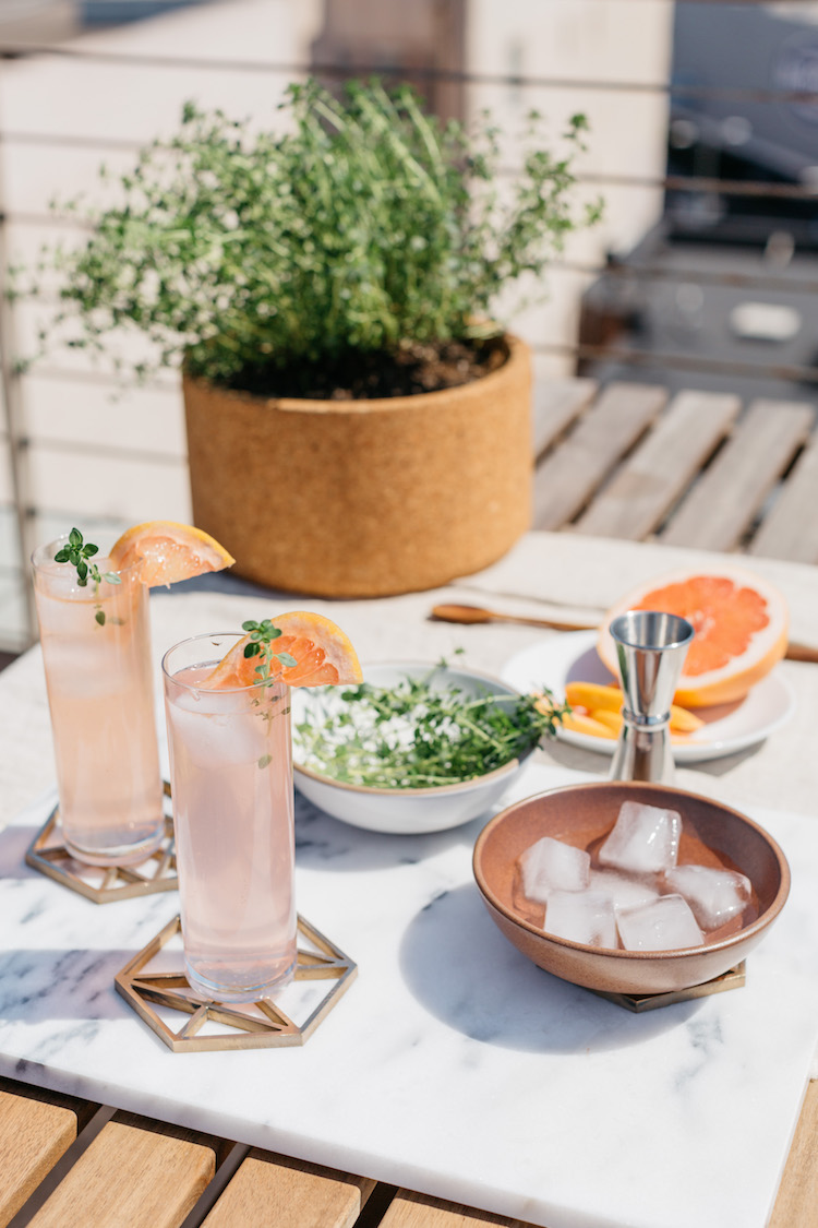 Summer Rooftop Soireé + Grapefruit Vanilla Thyme Fizz 