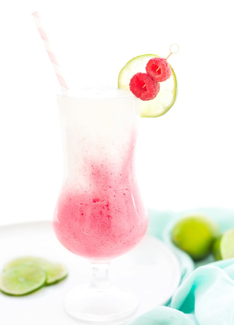 Coconut Strawberry Raspberry Frozen Daiquiri // craftandcocktails.co