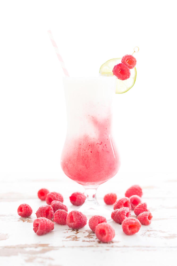 Coconut Strawberry Raspberry Frozen Daiquiri // craftandcocktails.co