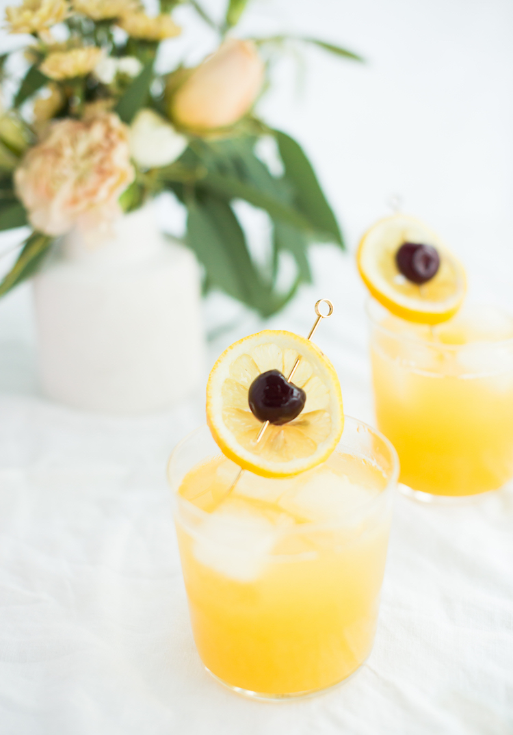 Pineapple Whiskey Sour cocktail // craftandcocktails.co