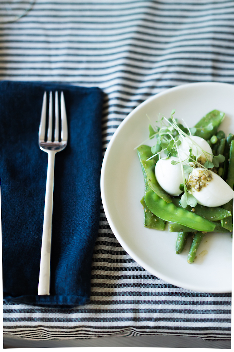 Simple Dinner Party burrata and peas // Craftandcocktails.co