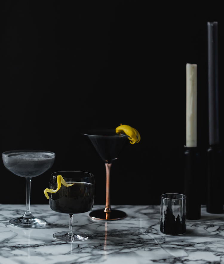 Spooky Squid Ink Cocktails // recipe on craftandcocktails.co