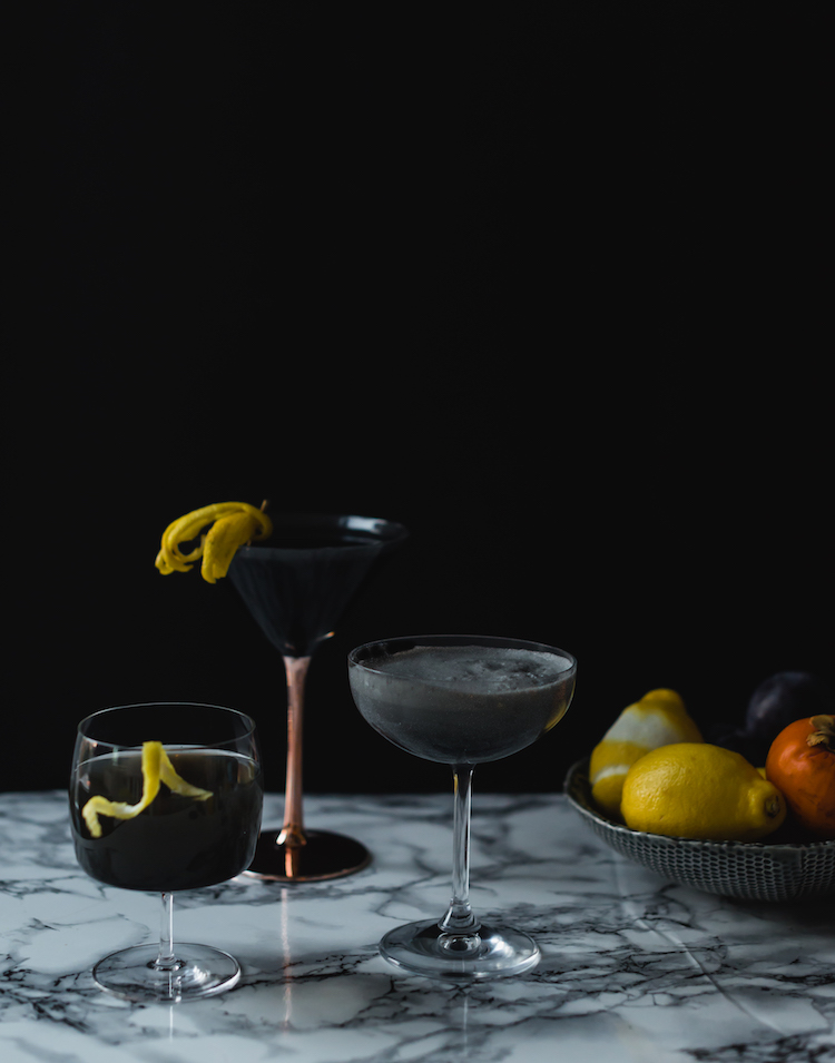 Spooky Squid Ink Cocktails // recipe on craftandcocktails.co