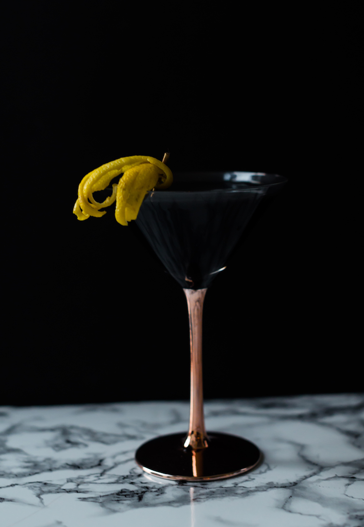 Spooky Squid Ink Martini // recipe on craftandcocktails.co