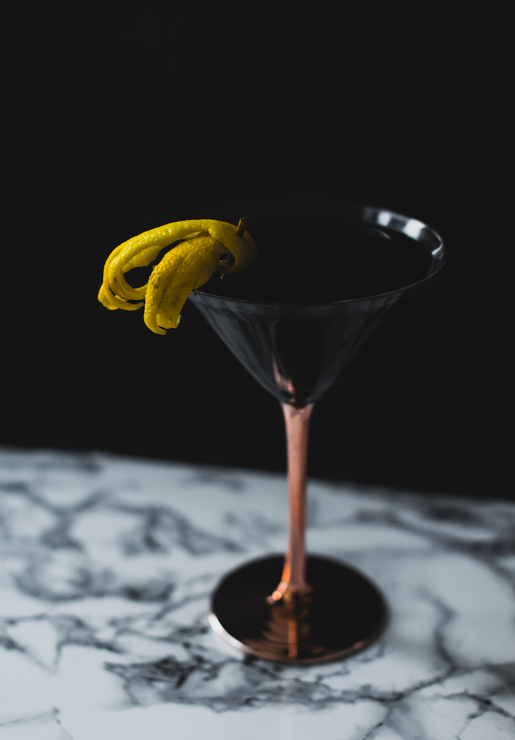 Spooky Squid Ink Martini // recipe on craftandcocktails.co