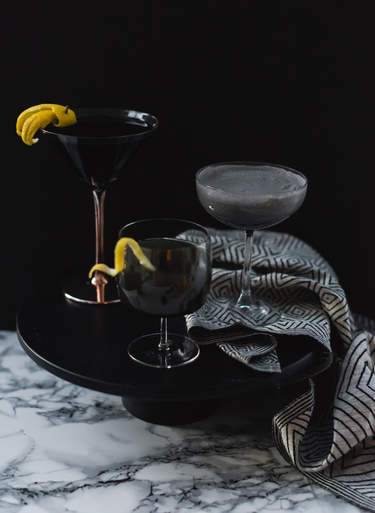 Spooky Squid Ink Cocktails // recipe on craftandcocktails.co