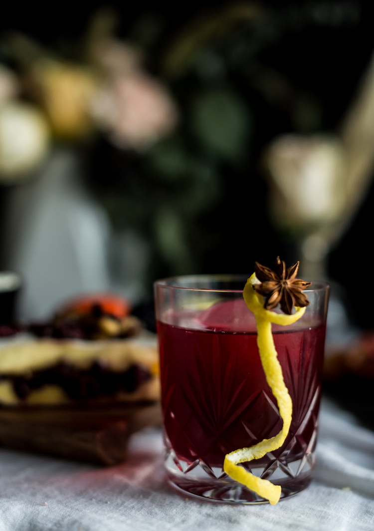 Bitter Sweet Thanksgiving cocktail with star anise garnish // craftandcocktails.co
