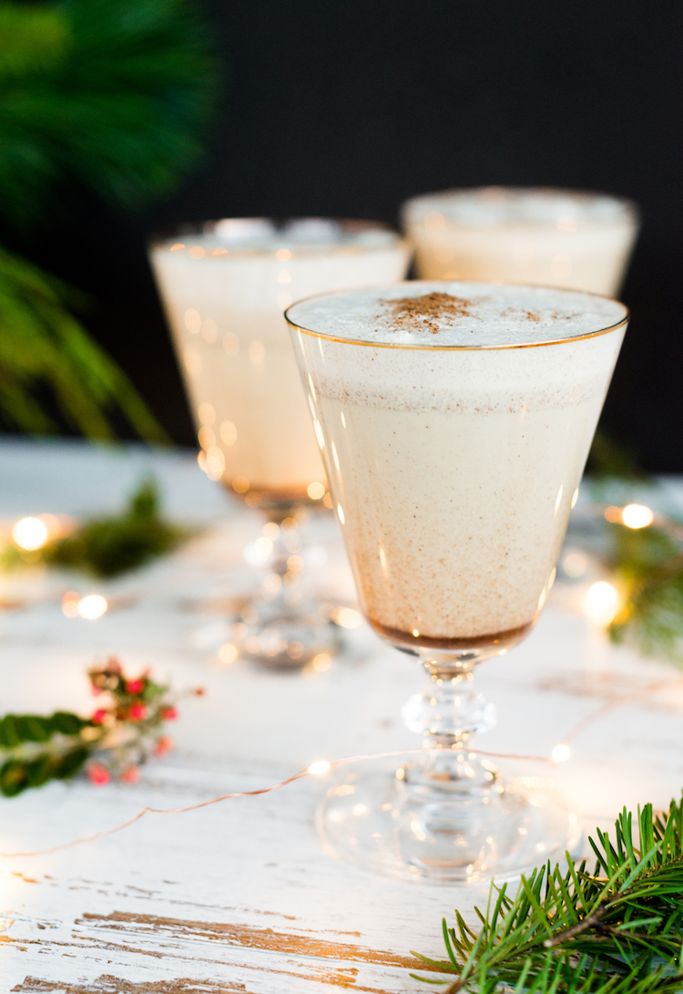 Spiked Holiday Eggnog // Craftandcocktails.co