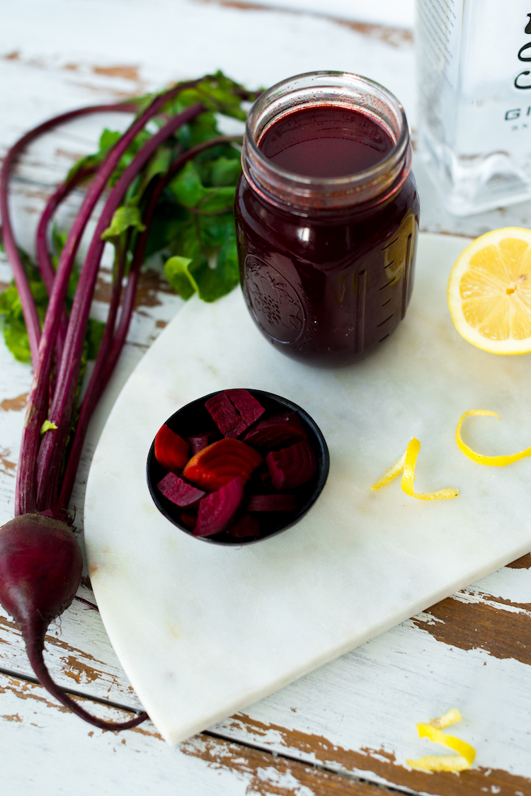 Boozy Beet Shrub Cocktail | recipe on Craftandcocktails.co