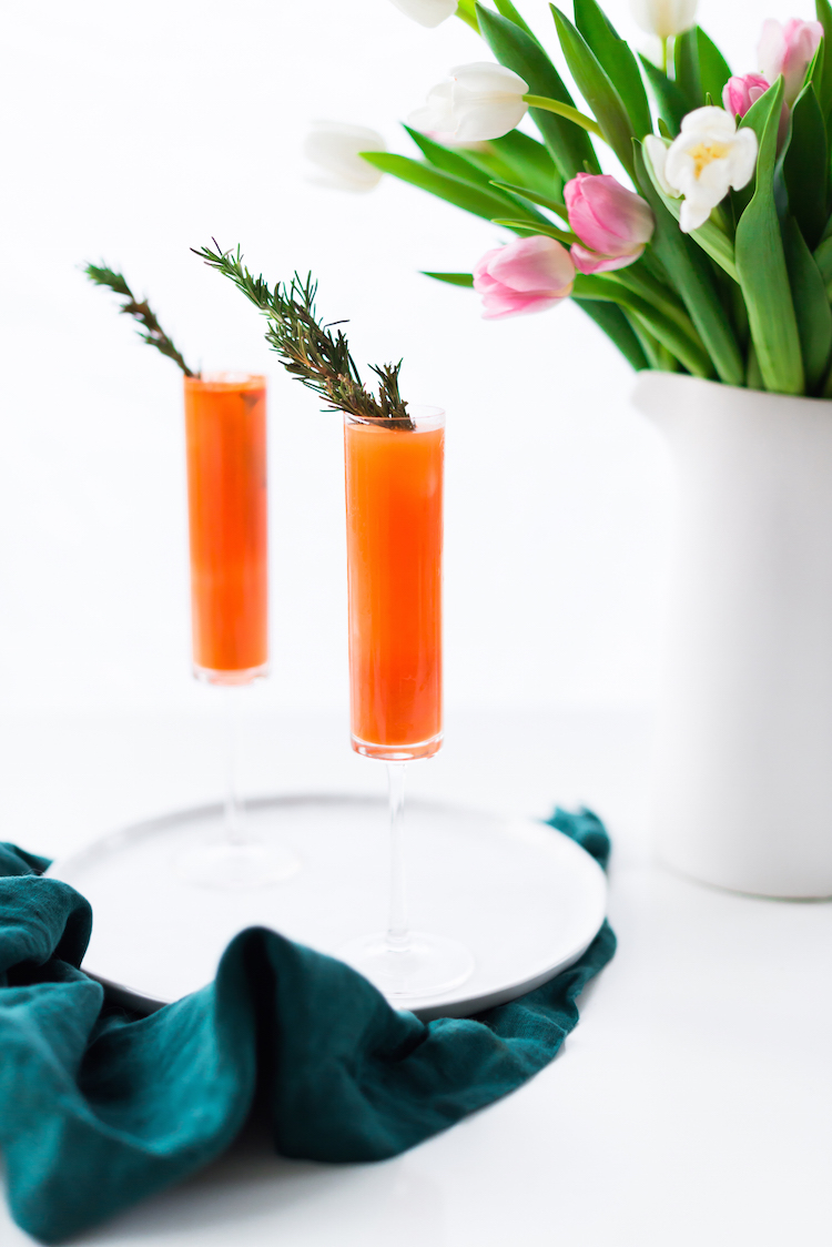 Spring Brunch and Carrot Ginger Grapefruit Mimosa | recipe on craftandcocktails.co