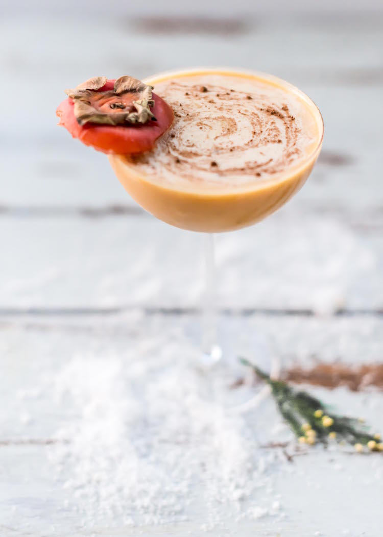 Winter Persimmon Butter Rum Flip