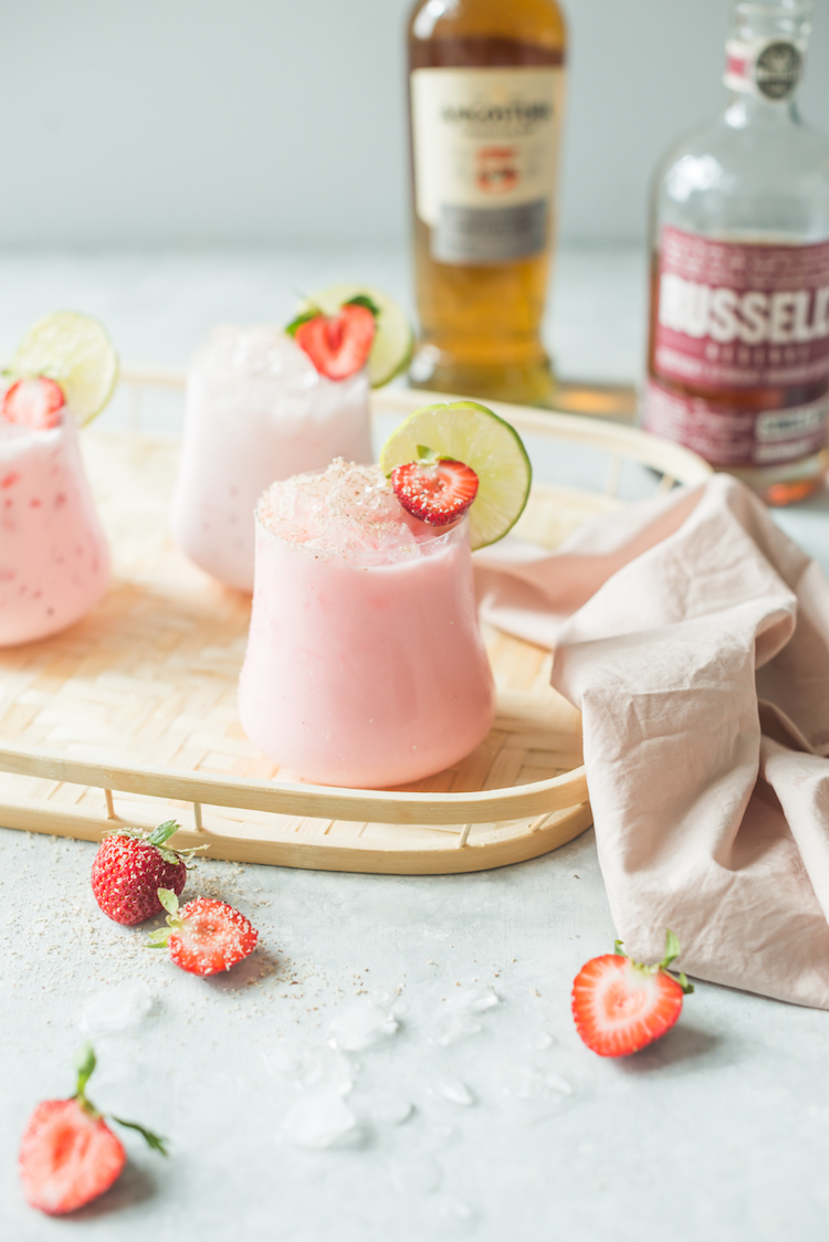  Strawberry Coconut Rum Bourbon Cooler