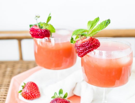 Watermelon Strawberry Aquavit Cooler | recipe on Craft & Cocktails (craftandcocktails.co)
