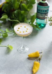 Daisy Chain cocktail with chamomile and bell pepper infused gin | recipe on Craft & Cocktails