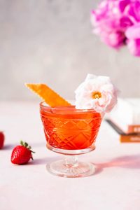 Roasted Strawberry Rose Negroni - Craft and Cocktails