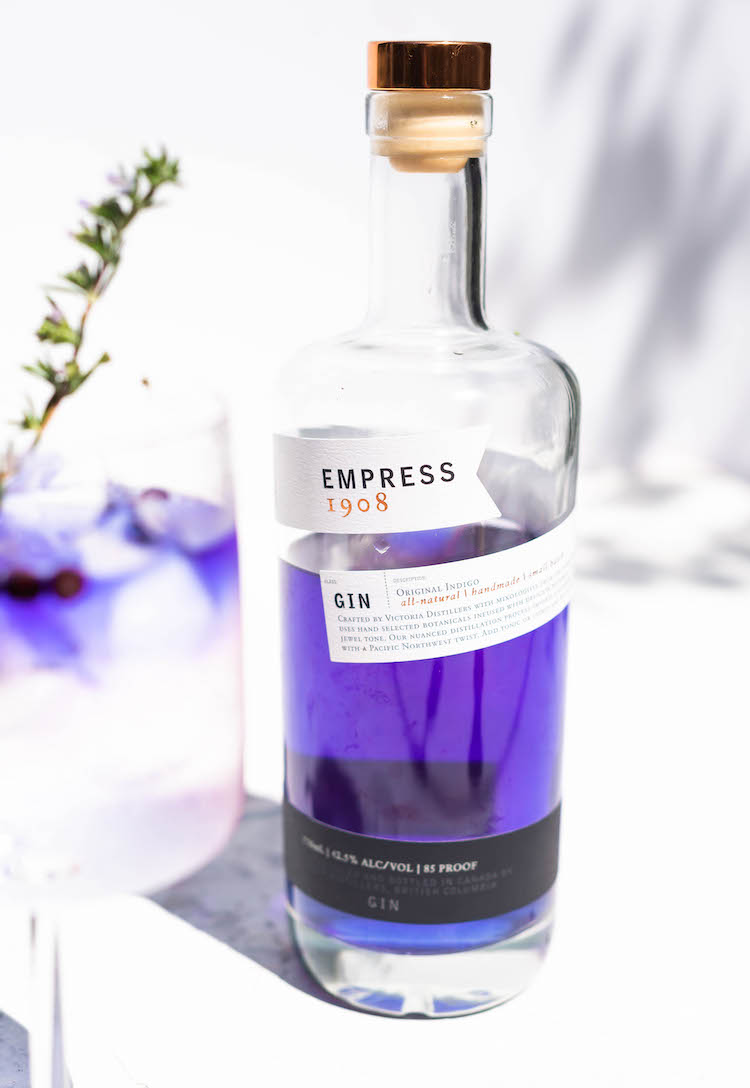 purple gin bottle