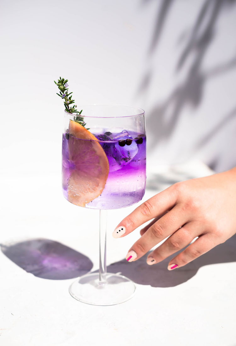Butterfly Pea Flower Gin & Tonic with Empress gin
