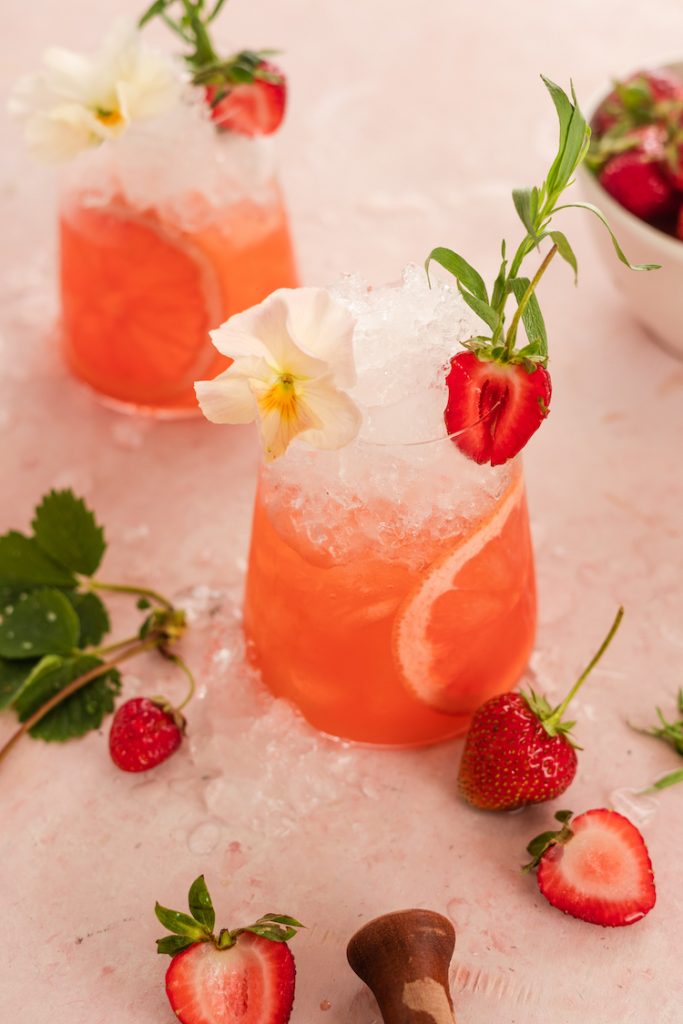 Strawberry Tarragon Smash cocktail 