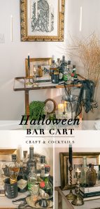 how to style a chic hallowen bar cart